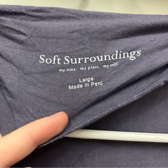 Soft Surrounding Purple Draped Open Front Stud Cardigan LARGE - Picture 2 of 6